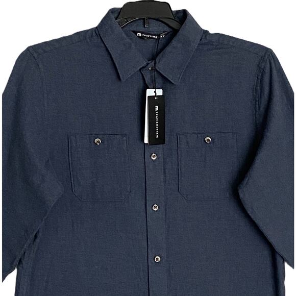 Travis Mathew Men's Medium Cloud Collection Flannel Shirt Blue Heather NEW - Picture 3 of 12